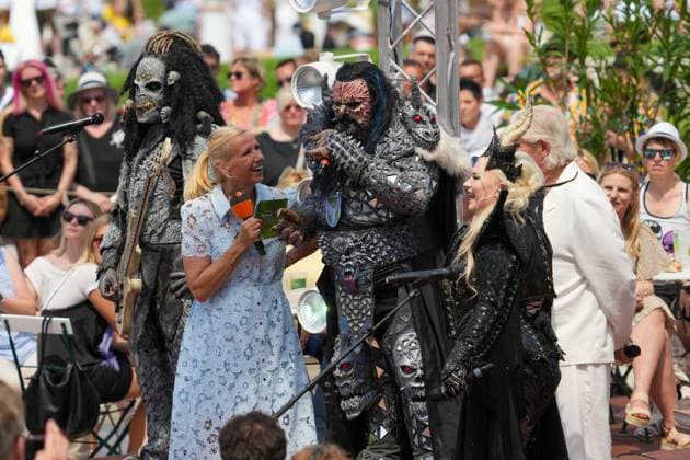 ZDF-Fernsehgarten 2026. Motherbeast Noora Louhimo und Lordi im ZDF Fernsehgarten Koch Battle am 24.05.2026 in Mainz. Mainz ZDF Fernsehgarten Rheinland-Pfalz *** ZDF Fernsehgarten 2026 Motherbeast Noora Louhimo and Lordi in the ZDF Fernsehgarten Koch Battle on 24 05 2026 in Mainz Mainz ZDF Fernsehgarten Rheinland Pfalz