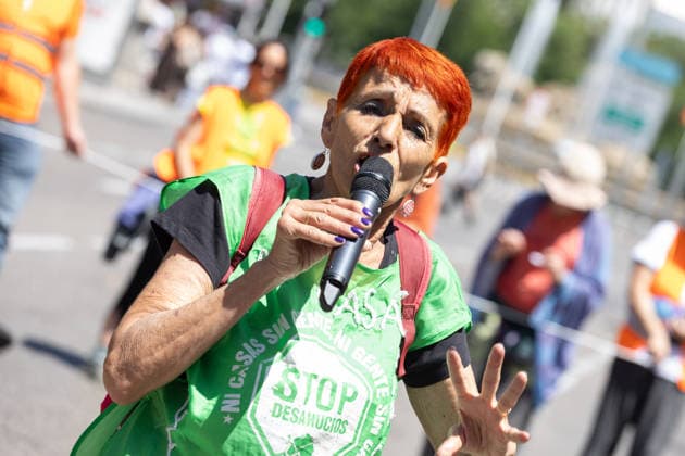 May 24, 2026, Madrid, Madrid, SPAIN: Thousands of citizens demonstrated in Madrid to demand measures against real estate speculation in Spain...The housing crisis has inflated the prices of homes for sale by nearly 120% in the last 10 years, while rents are rising by an average of 10% annually. Madrid SPAIN  - ZUMAl221 20260524_zip_l221_035 Copyright: xIgnacioxLopezxIsasmendix