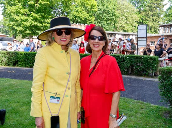 Tini Gräfin Rothkirch, Martina Reckermann beim Fashion Raceday auf der Rennbahn Hoppegarten. *** Tini Gräfin Rothkirch, Martina Reckermann at the Fashion Raceday at Hoppegarten racecourse