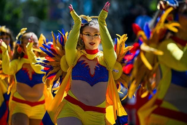 (260525) -- SAN FRANCISCO, May 25, 2026 -- Artists perform in a parade during the Carnaval San Francisco in San Francisco, the United States, May 24, 2026. (Photo by Xinhua) U.S.-SAN FRANCISCO-CARNAVAL ZiyuxJulianxZhu 
