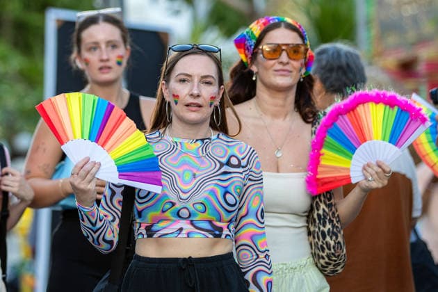 May 24, 2026, Chiang Mai, Thailand: Tourists carry rainbow-colored fans during The Chiang Mai Pride Parade 2026 celebrations promoting gender equality and diversity in Chiang Mai, Thailand. The Chiang Mai Pride Parade 2026 took place in Chiang Mai, Thailand. Chiang Mai province holds Thailandis first Pride Month celebrations annually, promoting gender equality, diversity, and human rights as part of Pride Month activities in northern Thailand. Chiang Mai Thailand  - ZUMAs197 20260524_aaa_s197_123 Copyright: xPongmanatxTasirix