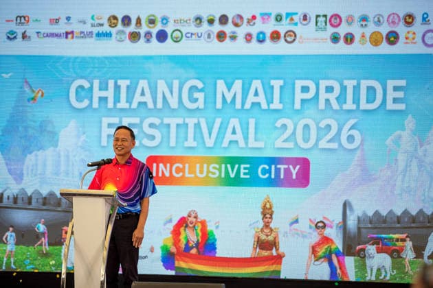 May 24, 2026, Chiang Mai, Thailand: Boonlue Thammathoranurak, Deputy Governor of Chiang Mai Province, speaks during the opening ceremony of Chiang Mai Pride. The Chiang Mai Pride Parade 2026 took place in Chiang Mai, Thailand. Chiang Mai province holds Thailandis first Pride Month celebrations annually, promoting gender equality, diversity, and human rights as part of Pride Month activities in northern Thailand. Chiang Mai Thailand - ZUMAs197 20260524_aaa_s197_127 Copyright: xPongmanatxTasirix