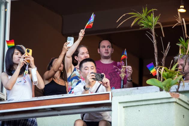 May 24, 2026, Chiang Mai, Thailand: Tourists carry rainbow flags during The Chiang Mai Pride Parade 2026 during celebrations. The Chiang Mai Pride Parade 2026 took place in Chiang Mai, Thailand. Chiang Mai province holds Thailandis first Pride Month celebrations annually, promoting gender equality, diversity, and human rights as part of Pride Month activities in northern Thailand. Chiang Mai Thailand - ZUMAs197 20260524_aaa_s197_130 Copyright: xPongmanatxTasirix