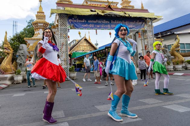 May 24, 2026, Chiang Mai, Thailand: Participants dressed in colorful costumes walk during The Chiang Mai Pride Parade 2026 celebrations. The Chiang Mai Pride Parade 2026 took place in Chiang Mai, Thailand. Chiang Mai province holds Thailandis first Pride Month celebrations annually, promoting gender equality, diversity, and human rights as part of Pride Month activities in northern Thailand. Chiang Mai Thailand  - ZUMAs197 20260524_aaa_s197_146 Copyright: xPongmanatxTasirix