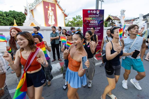 May 24, 2026, Chiang Mai, Thailand: People in costumes participate in The Chiang Mai Pride Parade. The Chiang Mai Pride Parade 2026 took place in Chiang Mai, Thailand. Chiang Mai province holds Thailandis first Pride Month celebrations annually, promoting gender equality, diversity, and human rights as part of Pride Month activities in northern Thailand. Chiang Mai Thailand - ZUMAs197 20260524_aaa_s197_142 Copyright: xPongmanatxTasirix