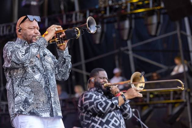 May 24, 2026, Napa, California, U.S: CHRIS PULLIAM and JERMAINE BRYSON of Kool & The Gang during the BottleRock Music Festival in Napa, California Napa U.S  - ZUMAs135 20260524_zap_s135_078 Copyright: xDanielxDeSloverx