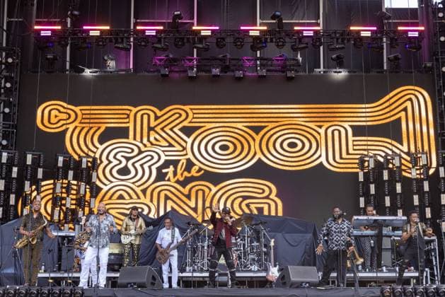 May 24, 2026, Napa, California, U.S: LOUIS NICKY TAYLOR, CHRIS PULLIAM, RICK MARCEL, ROBERT KOOL BELL, SHAWN SHAWNY MAC MCQUILLER, JERMAINE BRYSON, CURTIS FITZ WILLIAMS and WALT ANDERSON of Kool & The Gang during the BottleRock Music Festival in Napa, California Napa U.S  - ZUMAs135 20260524_zap_s135_008 Copyright: xDanielxDeSloverx