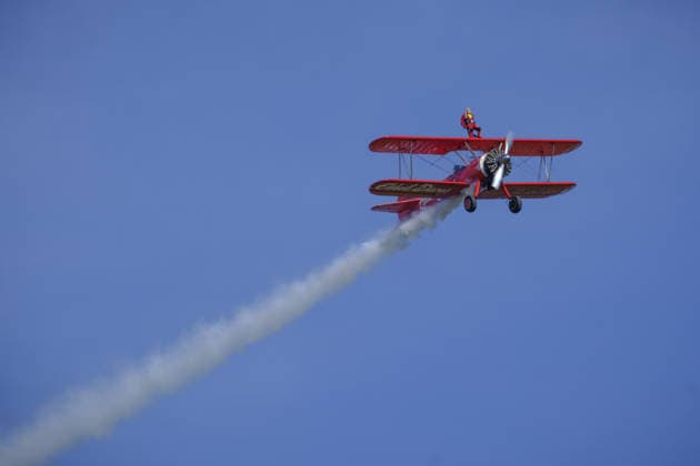 Wing Walker World Record Duxford, UK, 23, May,2026 98-year-old Harry Heasman, became the oldest person to wing walk on an aircraft with the feat officially recognised by Guinness World Records at IWM Duxford  Copyright: xJasonxByex NINTCHDBPICT001083536979