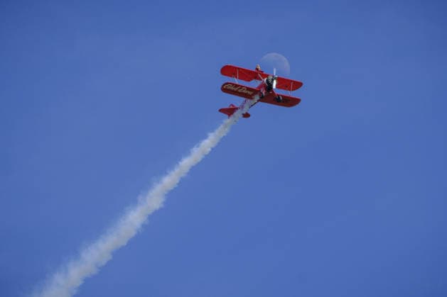 Wing Walker World Record Duxford, UK, 23, May,2026 98-year-old Harry Heasman, became the oldest person to wing walk on an aircraft with the feat officially recognised by Guinness World Records at IWM Duxford  Copyright: xJasonxByex NINTCHDBPICT001083537006