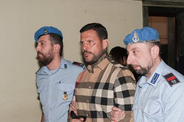 IPA85061657 - MILAN, 05 25 2026 - Marco Ferdico, former Inter ultras leader, in court in Milan for trial in the Vittorio Boiocchi murder case.  Copyright: xEmanuelexRobertoxDexCarlix xx 85061657