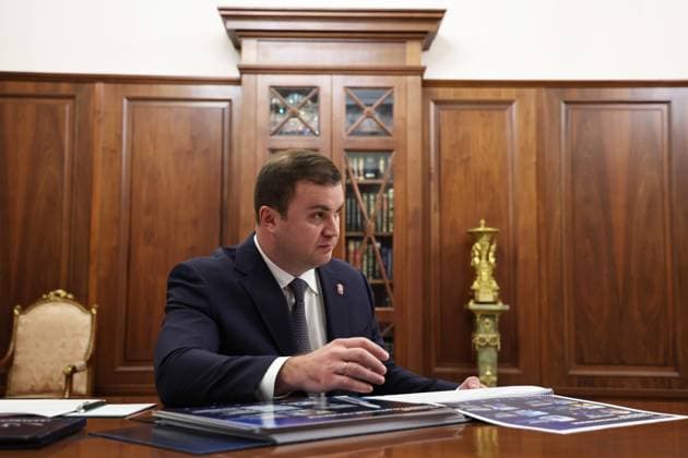 Russia Putin 9173099 25.05.2026 Omsk Region Governor Vitaly Khotsenko attends a meeting with Russian President Vladimir Putin at the Kremlin in Moscow, Russia. Vyacheslav Prokofyev Sputnik Moscow Russia  Copyright: xVyacheslavxProkofyevx