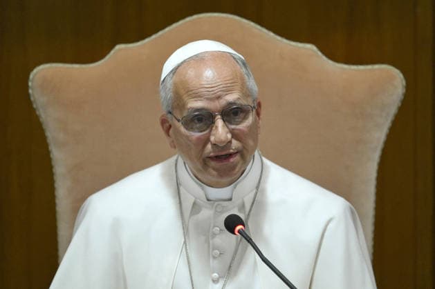 Pope Leo XIV Presents His First Encyclical On Artificial Intelligence - Vatican Pope Leo XIV attends the presentation of his first Encyclical titled ‘Magnifica humanitas’ (Magnificent Humanity), in the Vatican on May 25, 2026, a call to remain human in the age of Artificial Intelligence (AI). Pope Leon XIV appealed for the safeguarding of humanity, promotion of truth, dignity of work, social justice, and peace. Photo by (EV) Elisabetta Trevisan Vatican Media ABACAPRESS.COM Vatican City Rome Vatican (or Holy See)  Copyright: xABACAx