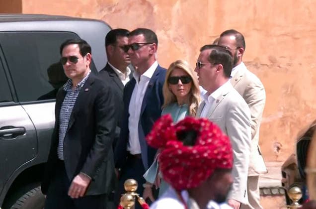 RECORD DATE NOT STATED US Secretary of State Marco Rubio, along with his wife, Jeanette D. Rubio and US Ambassador to India Sergio Gor visit Amber Fort Jaipur, May 25 (ANI): US Secretary of State Marco Rubio, along with his wife, Jeanette D. Rubio and US Ambassador to India Sergio Gor visit Amber Fort, in Jaipur on Monday. (ANI Video Grab) Jaipur Rajasthan India Copyright: xANIx ANI_20260525113