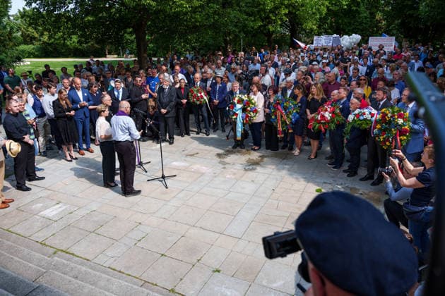May 25, 2026, Brno, South Moravia, Czech Republic: A commemorative ceremony honoring the victims of Nazism in Brno, Czech Republic, on May 25, 2026. The 76th Congress of Sudeten Germans took place in Brno, Czech Republic, from May 22 to 25, 2026, marking the first time the event was held in the country. Brno Czech Republic  - ZUMAc315 20260525_zsp_c315_004 Copyright: xMichaelxCabalx