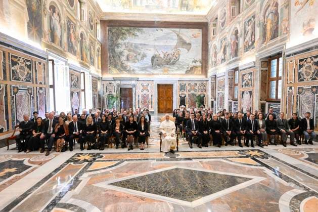 ITALY - POPE LEO XIV RECEIVES MEMBERS OF THE EUROPEAN PARLAMENT S DEMOGRAPHY INTERGROUP IN A PRIVATE AUDIENCE AT THE VATICAN - 2026 5 25 Italy, Rome, Vatican, 2026 5 25. Pope Leo XIV receives Members of the European Parliament s Demography Intergroup in a private audience at the Vatican EDITORIAL USE ONLY - NO BOOKS Copyright: xVATICANxMEDIAx