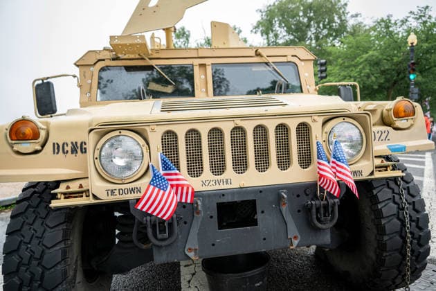 May 25, 2026, Washington, District Of Columbia, Unites States: A District of Columbia National Guard Humvee along Constitution Avenue during the National Memorial Day Parade in Washington, D.C. Washington Unites States  - ZUMAk206 20260525_znp_k206_005 Copyright: xMattxKaminskyx
