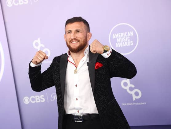 Merab Dvalishvili attends the 52nd annual American Music Awards at the MGM Grand Garden Arena in Las Vegas on Monday, May 25, 2026.  LAV20260525427 JAMESxATOA