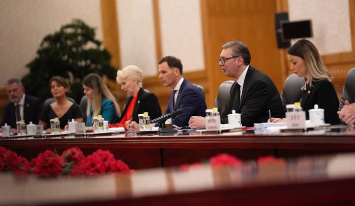 BEIJING, CHINA - MAY 25: Chinese President Xi Jinping (not in the picture) holds talks with Serbian President Aleksandar Vucic on May 25, 2026 in Beijing, China. Serbian President Aleksandar Vucic arrived in Beijing on May 24 for his first state visit to China that will run through May 28.  Copyright: xVCGx 111644010749