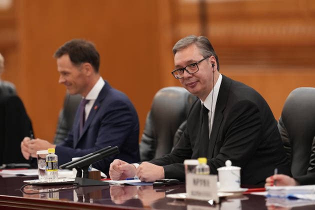 BEIJING, CHINA - MAY 25: Chinese President Xi Jinping (not in the picture) holds talks with Serbian President Aleksandar Vucic on May 25, 2026 in Beijing, China. Serbian President Aleksandar Vucic arrived in Beijing on May 24 for his first state visit to China that will run through May 28.  Copyright: xVCGx 111644010774