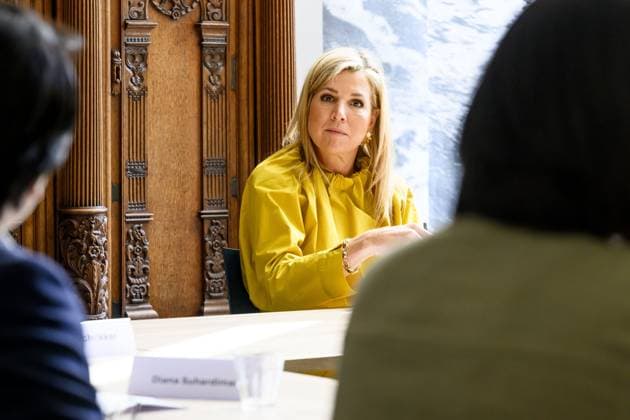 Leiden, The Netherlands, 2026-05-26 10:45:58 LEIDEN, 26-05-2026, KITLV Queen Maxima visits the Royal Institute of Language, Land and Ethnology (KITLV) in Leiden. This year, the KITLV celebrates its 175th anniversary. PHOTO: NLBeeld Patrick van Emst Credit: NL Beeld Patrick van Emst  Copyright: xx x