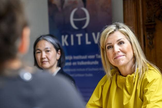 Leiden, The Netherlands, 2026-05-26 11:24:11 LEIDEN, 26-05-2026, KITLV Queen Maxima visits the Royal Institute of Language, Land and Ethnology (KITLV) in Leiden. This year, the KITLV celebrates its 175th anniversary. PHOTO: NLBeeld Patrick van Emst Credit: NL Beeld Patrick van Emst  Copyright: xx x