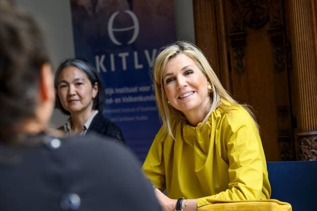 Leiden, The Netherlands, 2026-05-26 11:24:24 LEIDEN, 26-05-2026, KITLV Queen Maxima visits the Royal Institute of Language, Land and Ethnology (KITLV) in Leiden. This year, the KITLV celebrates its 175th anniversary. PHOTO: NLBeeld Patrick van Emst Credit: NL Beeld Patrick van Emst  Copyright: xx x