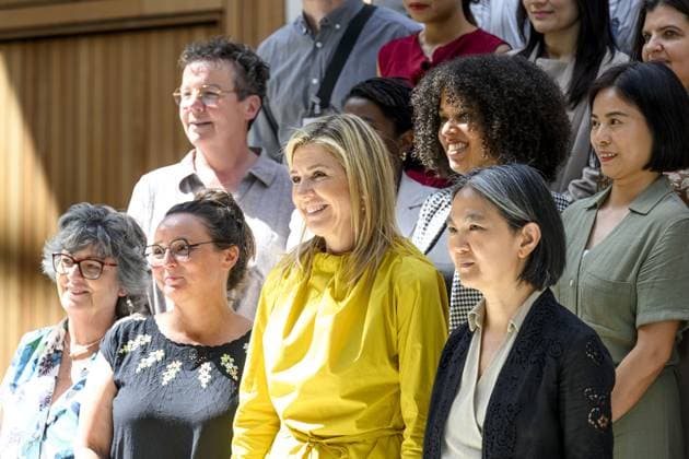 Leiden, The Netherlands, 2026-05-26 11:57:18 LEIDEN, 26-05-2026, KITLV Queen Maxima visits the Royal Institute of Language, Land and Ethnology (KITLV) in Leiden. This year, the KITLV celebrates its 175th anniversary. PHOTO: NLBeeld Patrick van Emst Credit: NL Beeld Patrick van Emst  Copyright: xx x