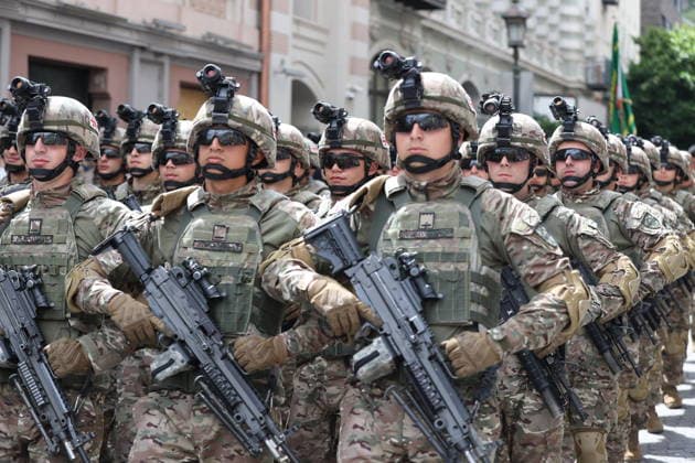 Georgia marks 108th anniversary of the founding of the republic TBILISI, GEORGIA - MAY 26: Georgian Army Soldiers attend the military parade to mark the 108th anniversary of the founding of the Republic of Georgia, in Tbilisi, Georgia on May 26, 2026. Davit Kachkachishvili Anadolu Tbilisi Georgia. Editorial use only. Please get in touch for any other usage.  Copyright: x2026xAnadoluxDavitxKachkachishvilix