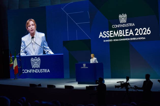 May 26, 2026, Rome, Rome, Italy: President of the Council of Ministers Giorgia Meloni speaks during the Confindustria Annual Assembly in Rome on May 26, 2026 Rome Italy - ZUMAn299 20260526_zip_n299_021 Copyright: xVincenzoxNuzzolesex