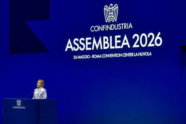 May 26, 2026, Rome, Rome, Italy: President of the Council of Ministers Giorgia Meloni speaks during the Confindustria Annual Assembly in Rome on May 26, 2026 Rome Italy - ZUMAn299 20260526_zip_n299_022 Copyright: xVincenzoxNuzzolesex