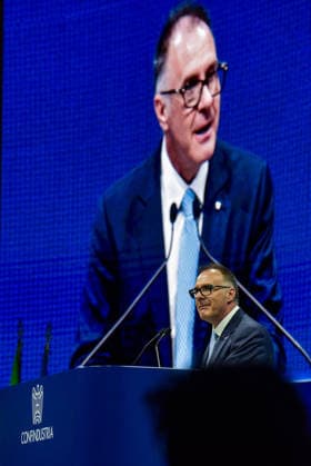 May 26, 2026, Rome, Rome, Italy: President of Confindustria Emanuele Orsini speaks during the Annual Assembly in Rome on May 26, 2026 Rome Italy - ZUMAn299 20260526_zip_n299_031 Copyright: xVincenzoxNuzzolesex