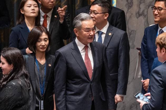 May 26, 2026, New York, New York, USA: Wang Yi, Member of the Political Bureau of the CPC Central Committee and Minister for Foreign Affairs of China arrives for the Security Council meeting on Upholding the purposes and principles of the UN Charter and strengthening the UN-centered international system at UN Headquarters in New York, NY on May 26, 2026. China organized this meeting as it is a President of Security Council for the month of May. New York USA - ZUMAr339 20260526_znp_r339_012 Copyright: xLevxRadinx