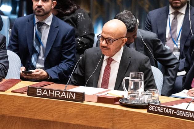 May 26, 2026, New York, New York, USA: Abdullatif bin Rashid Al Zayani, Minister for Foreign Affairs of Bahrain attends the Security Council meeting on Upholding the purposes and principles of the UN Charter and strengthening the UN-centered international system at UN Headquarters in New York, NY on May 26, 2026. China organized this meeting as it is a President of Security Council for the month of May. New York USA - ZUMAr339 20260526_znp_r339_019 Copyright: xLevxRadinx
