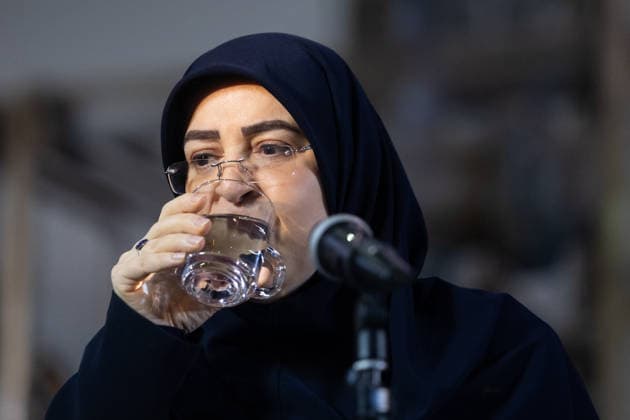 Fatemeh Mohajerani, spokesperson of the Iranian government, in Tehran - 26 May 2026 Fatemeh Mohajerani, spokesperson of the Iranian government, is seen drinking water during her weekly press conference in Tehran. Tehran Iran Copyright: xFoadxAshtarix xSOPAxImagesx FAshtari-1637