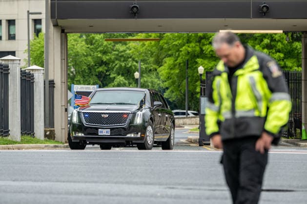 May 26, 2026, Bethesda, Maryland, United States: U.S. President DONALD TRUMP departs Walter Reed National Military Medical Center following his annual physical examination. Bethesda United States - ZUMAk206 20260526_znp_k206_002 Copyright: xMattxKaminskyx