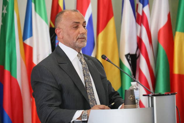 RECORD DATE NOT STATED Ambassador Extraordinary and Plenipotentiary of the Arab Republic of Egypt to Ukraine Barakat Ali Elleithy delivers a speech during the forum Ukraine–Africa: Past, Present and Future of Relations, organized to mark Africa Day 2026 in Ukraine at the Hennadii Udovenko Diplomatic Academy of Ukraine under the Ministry of Foreign Affairs, Kyiv, Ukraine, on May 26, 2026 (Photo by Pavlo Bahmut Ukrinform) Forum Ukraine–Africa Past, Present and Future of Relations held in Kyiv  Copyright: xPavloxBahmutx