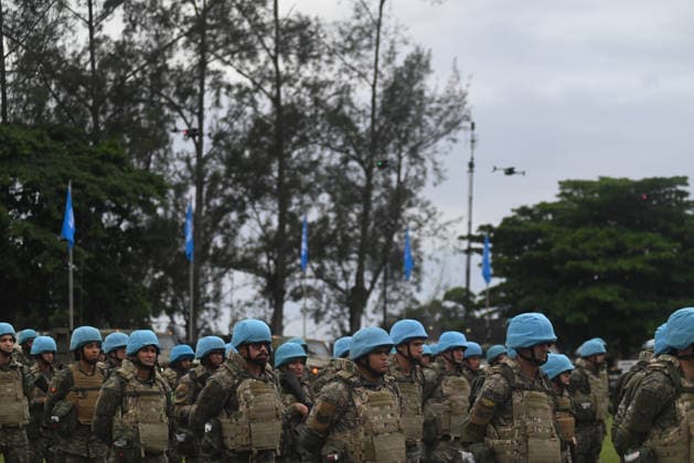 UN to assess whether the Brazilian Navy Marine Corps remains at the top of the global rankings for peacekeeping readiness RIO DE JANEIRO, BRAZIL, MAY 26 : A view of the Brazilian Army forces training as in the coming days, the UN will assess whether the Brazilian Navy Marine Corps remains at the top of the global rankings for peacekeeping readiness in Rio de Janeiro, Brazil on May 26, 2026. The Brazilian Navy Marine Corps undergoes rigorous inspections by the UN (United Nations) to certify and recertify elite troops at the highest level. The most recent operational assessment, held at the Ilha do Governador Naval Complex, involved more than 500 military personnel, bomb disposal robots, drones, armored vehicles, and machine guns in combat a  Copyright: x2026xAnadoluxFabioxTeixeirax