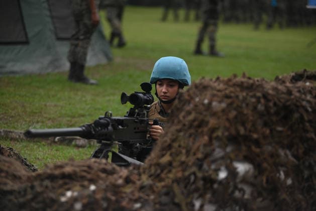 UN to assess whether the Brazilian Navy Marine Corps remains at the top of the global rankings for peacekeeping readiness RIO DE JANEIRO, BRAZIL, MAY 26 : A view of the Brazilian Army forces training as in the coming days, the UN will assess whether the Brazilian Navy Marine Corps remains at the top of the global rankings for peacekeeping readiness in Rio de Janeiro, Brazil on May 26, 2026. The Brazilian Navy Marine Corps undergoes rigorous inspections by the UN (United Nations) to certify and recertify elite troops at the highest level. The most recent operational assessment, held at the Ilha do Governador Naval Complex, involved more than 500 military personnel, bomb disposal robots, drones, armored vehicles, and machine guns in combat a  Copyright: x2026xAnadoluxFabioxTeixeirax
