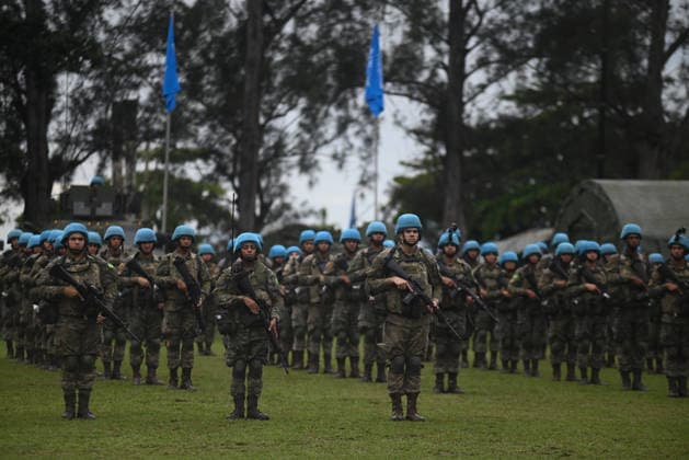 UN to assess whether the Brazilian Navy Marine Corps remains at the top of the global rankings for peacekeeping readiness RIO DE JANEIRO, BRAZIL, MAY 26 : A view of the Brazilian Army forces training as in the coming days, the UN will assess whether the Brazilian Navy Marine Corps remains at the top of the global rankings for peacekeeping readiness in Rio de Janeiro, Brazil on May 26, 2026. The Brazilian Navy Marine Corps undergoes rigorous inspections by the UN (United Nations) to certify and recertify elite troops at the highest level. The most recent operational assessment, held at the Ilha do Governador Naval Complex, involved more than 500 military personnel, bomb disposal robots, drones, armored vehicles, and machine guns in combat a  Copyright: x2026xAnadoluxFabioxTeixeirax