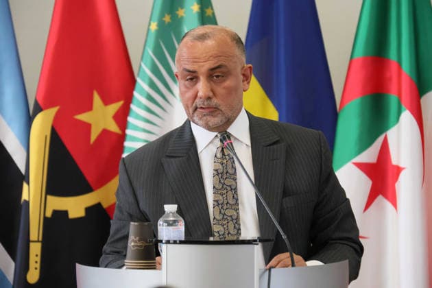 Forum Ukraine Africa Past, Present and Future of Relations held in Kyiv Ambassador Extraordinary and Plenipotentiary of the Arab Republic of Egypt to Ukraine Barakat Ali Elleithy delivers a speech during the forum Ukraine Africa: Past, Present and Future of Relations, organized to mark Africa Day 2026 in Ukraine at the Hennadii Udovenko Diplomatic Academy of Ukraine under the Ministry of Foreign Affairs, Kyiv, Ukraine, on May 26, 2026, Credit:Pavlo Bahmut Ukrinform Avalon Ukraine, Kyiv  Copyright: xPavloxBahmutx xUkrinformx xAvalonx 1105811385