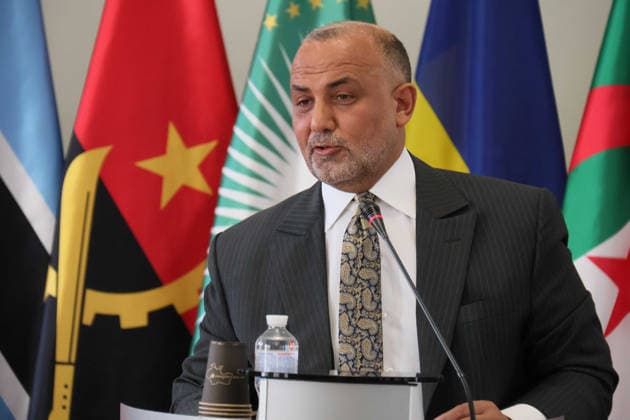 Forum Ukraine Africa Past, Present and Future of Relations held in Kyiv Ambassador Extraordinary and Plenipotentiary of the Arab Republic of Egypt to Ukraine Barakat Ali Elleithy delivers a speech during the forum Ukraine Africa: Past, Present and Future of Relations, organized to mark Africa Day 2026 in Ukraine at the Hennadii Udovenko Diplomatic Academy of Ukraine under the Ministry of Foreign Affairs, Kyiv, Ukraine, on May 26, 2026, Credit:Pavlo Bahmut Ukrinform Avalon Ukraine, Kyiv  Copyright: xPavloxBahmutx xUkrinformx xAvalonx 1105811424