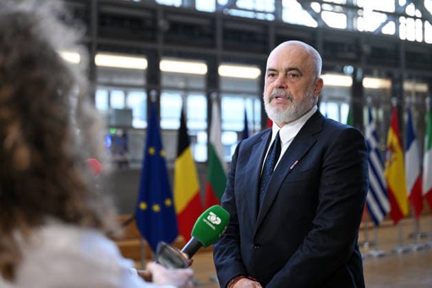 The 8th EU-Albania Accession Conference in Brussels BRUSSELS, BELGIUM - MAY 26: Albanian Prime Minister Edi Rama gives an exclusive interview ahead of the 8th EU-Albania Accession Conference in Brussels, Belgium, on May 26, 2026. Dursun Aydemir Anadolu Brussels Belgium. Editorial use only. Please get in touch for any other usage.  Copyright: x2026xAnadoluxDursunxAydemirx