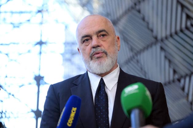 The 8th EU-Albania Accession Conference in Brussels BRUSSELS, BELGIUM - MAY 26: Albanian Prime Minister Edi Rama gives an exclusive interview ahead of the 8th EU-Albania Accession Conference in Brussels, Belgium, on May 26, 2026. Dursun Aydemir Anadolu Brussels Belgium. Editorial use only. Please get in touch for any other usage.  Copyright: x2026xAnadoluxDursunxAydemirx