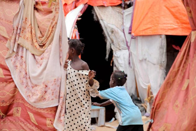 Camps turn into permanent settlements amid ongoing crisis in Somalia MOGADISHU, SOMALIA - MAY 26: Children are seen among tents as millions of people living in camps that have gradually turned into permanent settlements, where they continue to face difficult living conditions amid insecurity, conflict and drought in the capital Mogadishu, Somalia, on May 26, 2026. Metin Yuksel Kaya Anadolu Mogadishu Somalia. Editorial use only. Please get in touch for any other usage.  Copyright: x2026xAnadoluxMetinxYukselxKayax