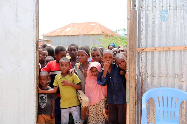 Camps turn into permanent settlements amid ongoing crisis in Somalia MOGADISHU, SOMALIA - MAY 26: Children are seen as millions of people living in camps that have gradually turned into permanent settlements, where they continue to face difficult living conditions amid insecurity, conflict and drought in the capital Mogadishu, Somalia, on May 26, 2026. Metin Yuksel Kaya Anadolu Mogadishu Somalia. Editorial use only. Please get in touch for any other usage.  Copyright: x2026xAnadoluxMetinxYukselxKayax
