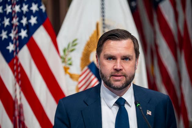 Vice President JD Vance speaks during a roundtable on anti-fraud initiatives in the Indian Treaty Room in the Eisenhower Executive Building near the White House in Washington, DC on Tuesday, May 26, 2026.  WAP20260526304 BONNIExCASH