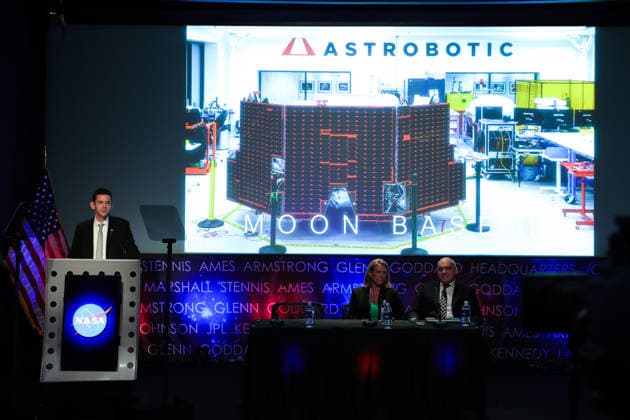 May 26, 2026, Washington, District Of Columbia, USA: Joined on stage by LORI GLAZE, Acting Associate Administrator, Exploration Systems Development Mission Directorate, NASA, and CARLOS GARCIA-GALAN, Program Executive, Moon Base, NASA, NASA Administrator JARED ISAACMAN, left at podium, speaks at a press conference announcing Moon Base plans and mission progress at NASA Headquarters in Washington, D.C. on May 26, 2026. NASA s Moon Base program is a long-term lunar exploration and infrastructure initiative designed to enable sustained human presence at the lunar South Pole. Washington USA - ZUMAd227 20260526_znp_d227_025 Copyright: xBryanxDozierx