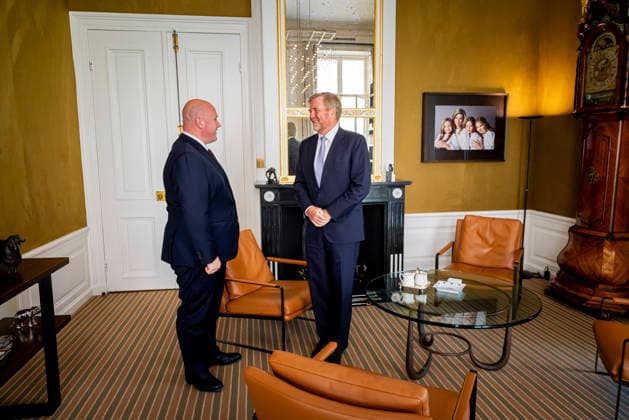 27-05-2026 HtB King Willem-Alexander during a meetng with Mr. Thierry A.A. Aartsen BA, Minister of Employment and Participation at palace Huis ten Bosch in The Hague. Â  Copyright: xPPEx
