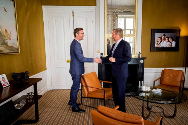 27-05-2026 HtB King Willem-Alexander during a meetng with Mr. Sjoerd W. Sjoerdsma, Minister of Foreign Trade and Development Cooperation at palace Huis ten Bosch in The Hague. Â  Copyright: xPPEx