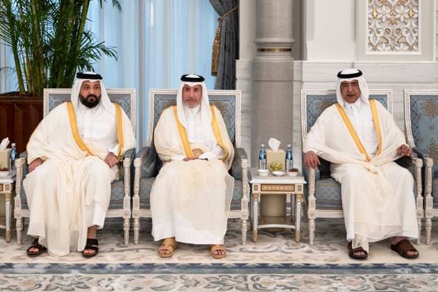 The Emir of Qatar, Tamim bin Hamad Al Thani, receives well-wishers on the occasion of Eid al-Adha at Lusail Palace in Doha The Emir of Qatar, Tamim bin Hamad Al Thani, receives well-wishers on the occasion of Eid al-Adha at Lusail Palace in Doha, Qatar, May 27, 2026. Photo by Emiri Diwan Office apaimages Doha Doha Qatar 270526_Qatar_QPO_00(3) Copyright: xapaimagesxEmirixDiwanxOfficex xapaimagesx